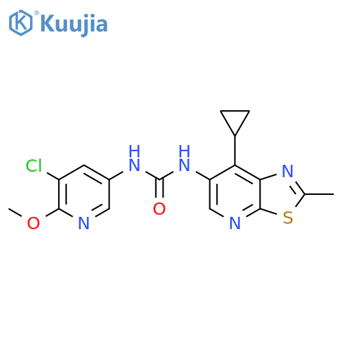 Urea, N-(5-chloro-6-methoxy-3-pyridinyl)-N'-(7-cyclopropyl-2-methylthiazolo[5,4-b]pyridin-6-yl)- structure