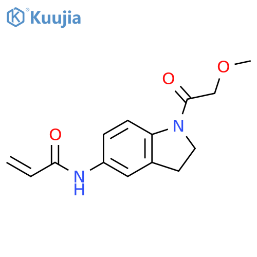 N-1-(2-methoxyacetyl)-2,3-dihydro-1H-indol-5-ylprop-2-enamide structure