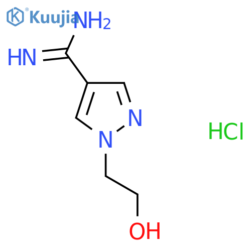 1-(2-Hydroxyethyl)-1H-pyrazole-4-carboximidamide hydrochloride structure