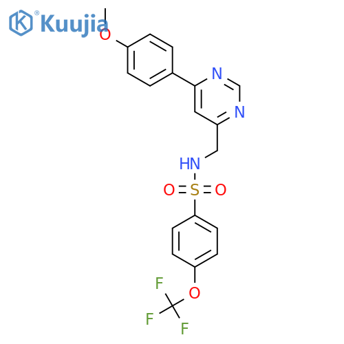 N-{6-(4-methoxyphenyl)pyrimidin-4-ylmethyl}-4-(trifluoromethoxy)benzene-1-sulfonamide structure