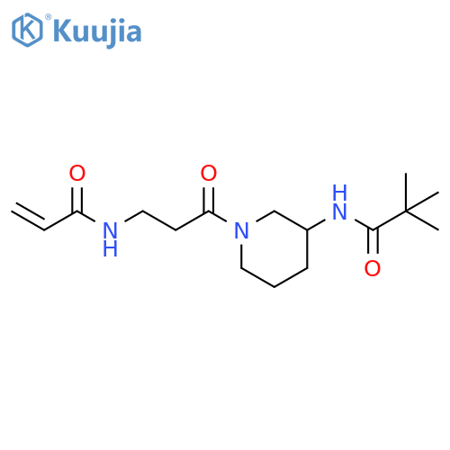 N-[3-[3-[(2,2-Dimethyl-1-oxopropyl)amino]-1-piperidinyl]-3-oxopropyl]-2-propenamide structure