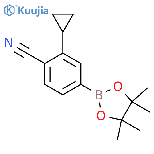 2-Cyclopropyl-4-(tetramethyl-1,3,2-dioxaborolan-2-yl)benzonitrile structure