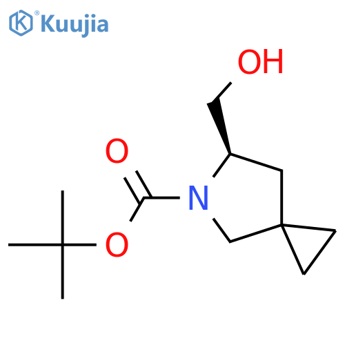 tert-butyl (6R)-6-(hydroxymethyl)-5-azaspiro[2.4]heptane-5-carboxylate structure