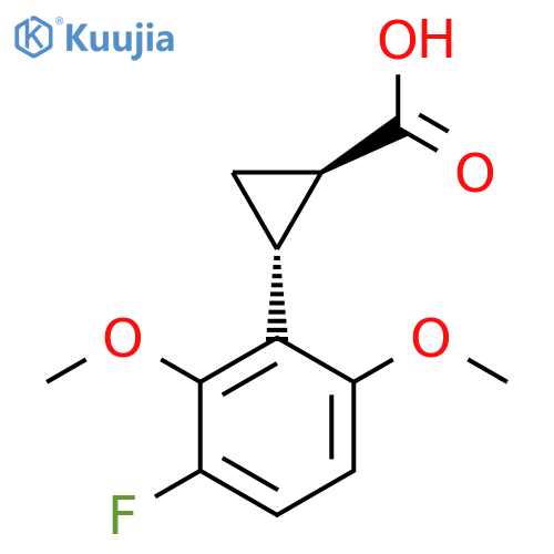rac-(1R,2R)-2-(3-fluoro-2,6-dimethoxyphenyl)cyclopropane-1-carboxylic acid structure