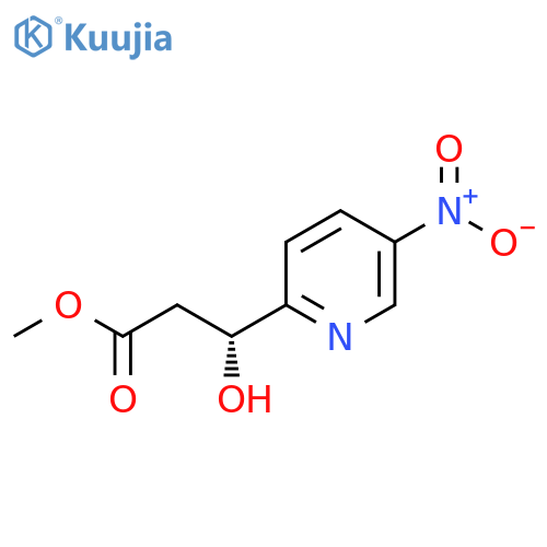methyl (3R)-3-hydroxy-3-(5-nitropyridin-2-yl)propanoate structure