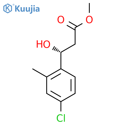 methyl (3R)-3-(4-chloro-2-methylphenyl)-3-hydroxypropanoate structure