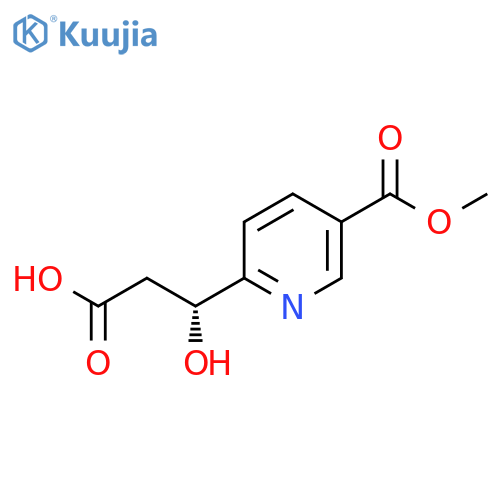 (3R)-3-hydroxy-3-5-(methoxycarbonyl)pyridin-2-ylpropanoic acid structure
