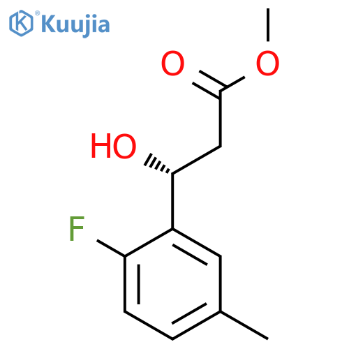 methyl (3R)-3-(2-fluoro-5-methylphenyl)-3-hydroxypropanoate structure