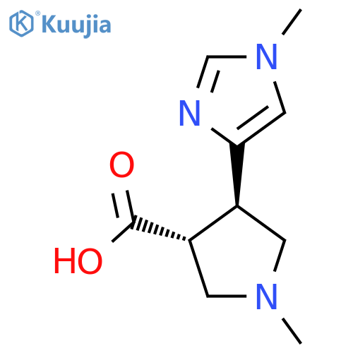 1-methyl-4-(1-methyl-1H-imidazol-4-yl)pyrrolidine-3-carboxylic acid structure