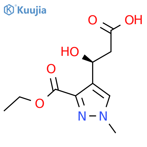 (3S)-3-3-(ethoxycarbonyl)-1-methyl-1H-pyrazol-4-yl-3-hydroxypropanoic acid structure