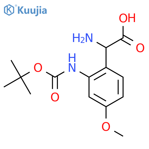 2-amino-2-(2-{(tert-butoxy)carbonylamino}-4-methoxyphenyl)acetic acid structure