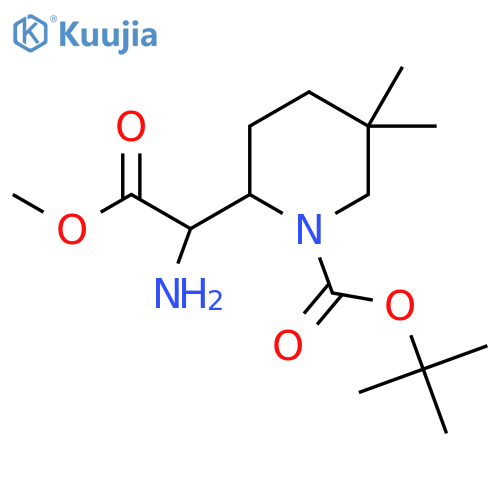 tert-butyl 2-(1-amino-2-methoxy-2-oxoethyl)-5,5-dimethylpiperidine-1-carboxylate structure