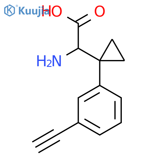 2-amino-2-1-(3-ethynylphenyl)cyclopropylacetic acid structure