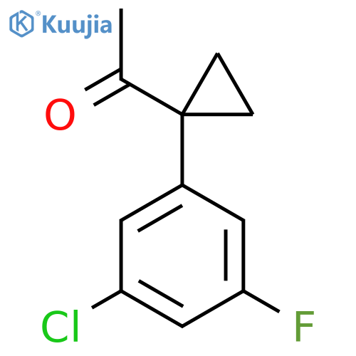 1-1-(3-chloro-5-fluorophenyl)cyclopropylethan-1-one structure