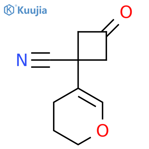 1-(3,4-dihydro-2H-pyran-5-yl)-3-oxocyclobutane-1-carbonitrile structure
