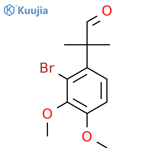 2-(2-bromo-3,4-dimethoxyphenyl)-2-methylpropanal structure