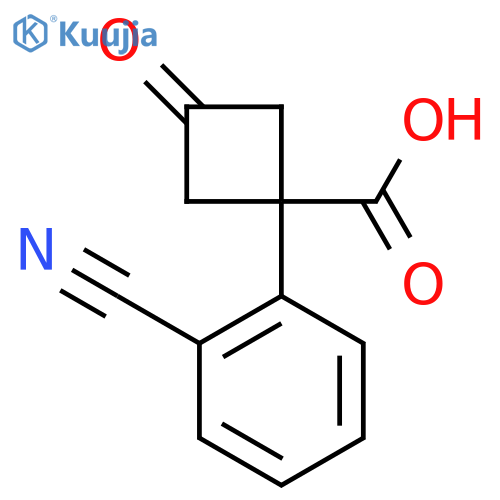 1-(2-cyanophenyl)-3-oxocyclobutane-1-carboxylic acid structure