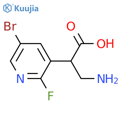 3-amino-2-(5-bromo-2-fluoropyridin-3-yl)propanoic acid structure