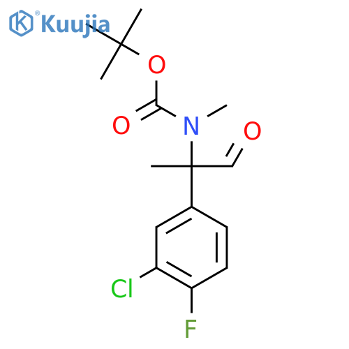tert-butyl N-2-(3-chloro-4-fluorophenyl)-1-oxopropan-2-yl-N-methylcarbamate structure