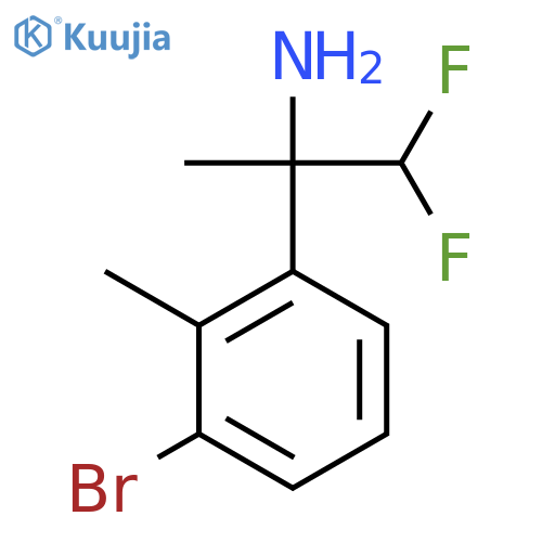 2-(3-bromo-2-methylphenyl)-1,1-difluoropropan-2-amine structure