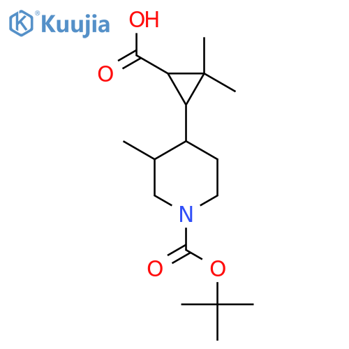 3-{1-(tert-butoxy)carbonyl-3-methylpiperidin-4-yl}-2,2-dimethylcyclopropane-1-carboxylic acid structure