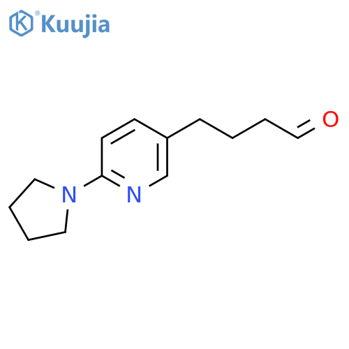 4-6-(pyrrolidin-1-yl)pyridin-3-ylbutanal structure