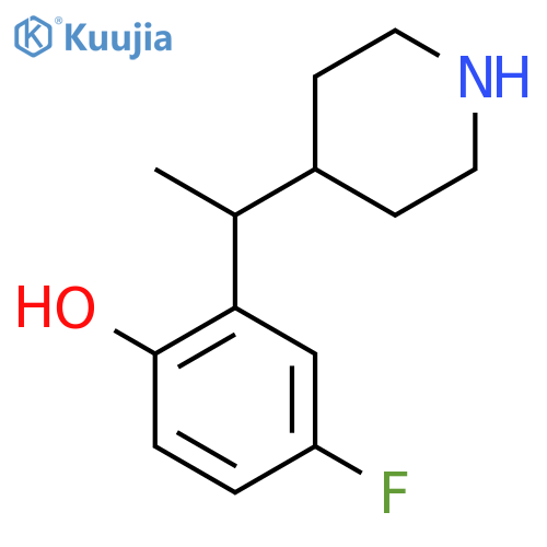 4-fluoro-2-1-(piperidin-4-yl)ethylphenol structure