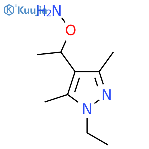 O-1-(1-ethyl-3,5-dimethyl-1H-pyrazol-4-yl)ethylhydroxylamine structure