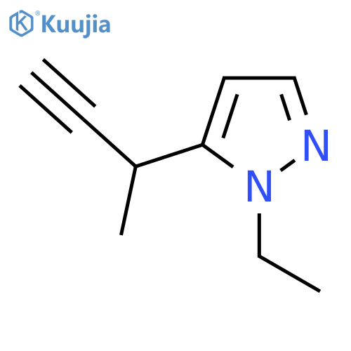 5-(but-3-yn-2-yl)-1-ethyl-1H-pyrazole structure