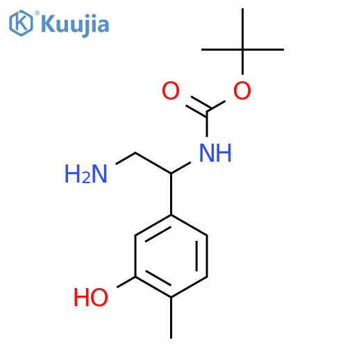 tert-butyl N-2-amino-1-(3-hydroxy-4-methylphenyl)ethylcarbamate structure