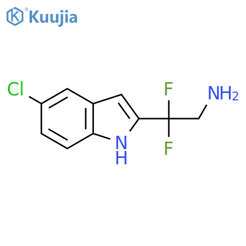 2-(5-chloro-1H-indol-2-yl)-2,2-difluoroethan-1-amine structure