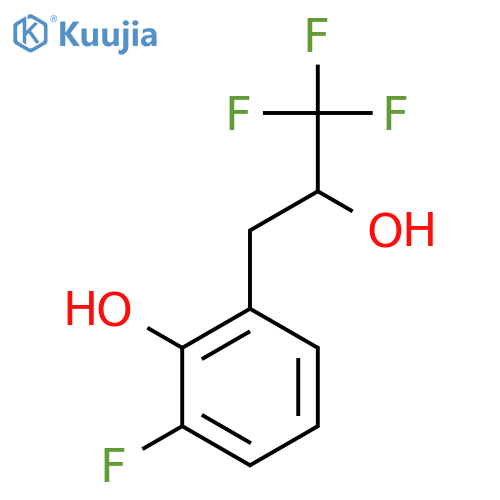 2-fluoro-6-(3,3,3-trifluoro-2-hydroxypropyl)phenol structure
