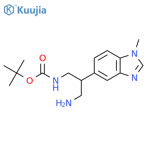 tert-butyl N-3-amino-2-(1-methyl-1H-1,3-benzodiazol-5-yl)propylcarbamate structure