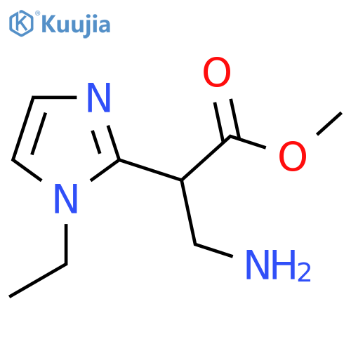 methyl 3-amino-2-(1-ethyl-1H-imidazol-2-yl)propanoate structure