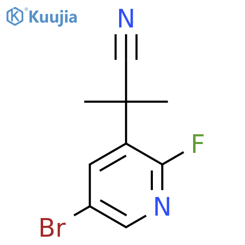 2-(5-bromo-2-fluoropyridin-3-yl)-2-methylpropanenitrile structure