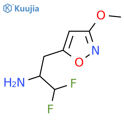 1,1-difluoro-3-(3-methoxy-1,2-oxazol-5-yl)propan-2-amine structure