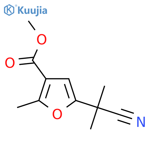 methyl 5-(1-cyano-1-methylethyl)-2-methylfuran-3-carboxylate structure