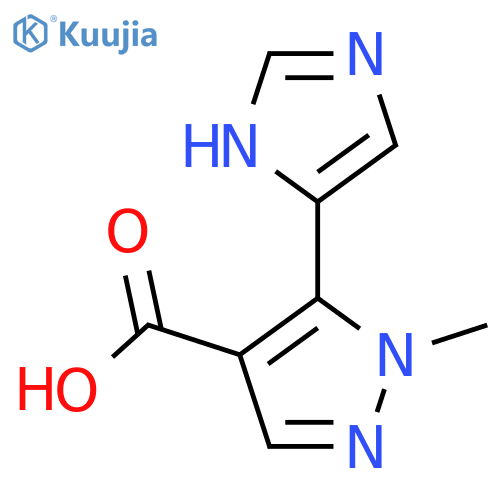 5-(1H-imidazol-5-yl)-1-methyl-1H-pyrazole-4-carboxylic acid structure