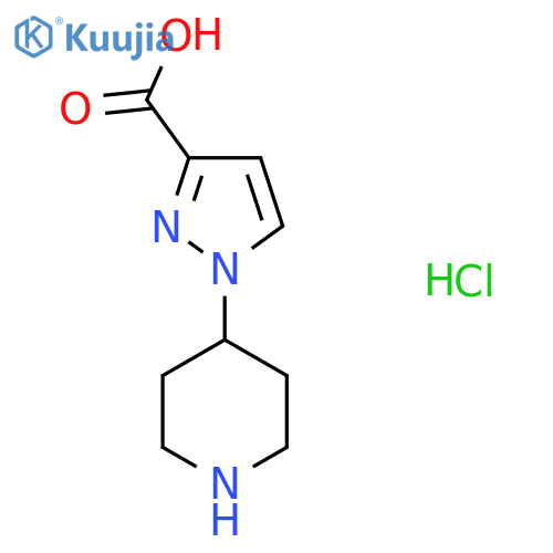 1-(piperidin-4-yl)-1H-pyrazole-3-carboxylic acid hydrochloride structure