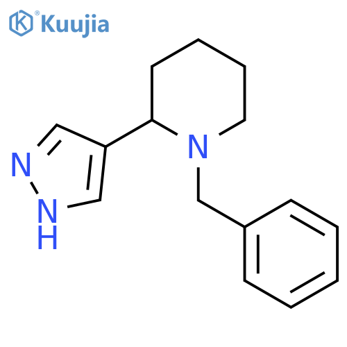 1-benzyl-2-(1H-pyrazol-4-yl)piperidine structure