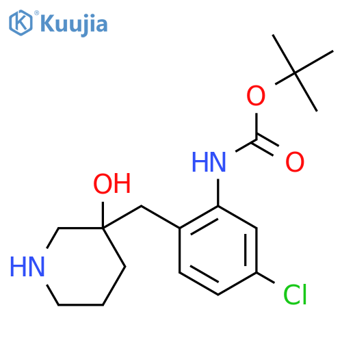 tert-butyl N-{5-chloro-2-(3-hydroxypiperidin-3-yl)methylphenyl}carbamate structure