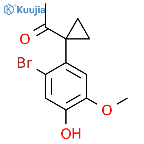 1-1-(2-bromo-4-hydroxy-5-methoxyphenyl)cyclopropylethan-1-one structure