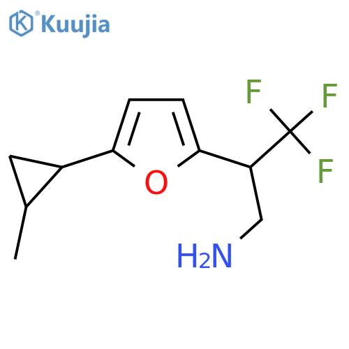 3,3,3-trifluoro-2-5-(2-methylcyclopropyl)furan-2-ylpropan-1-amine structure