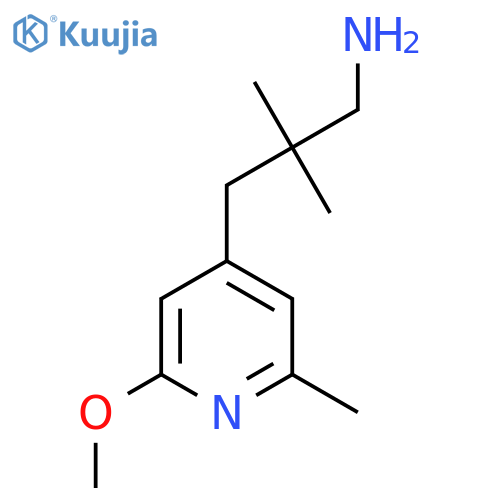 3-(2-methoxy-6-methylpyridin-4-yl)-2,2-dimethylpropan-1-amine structure