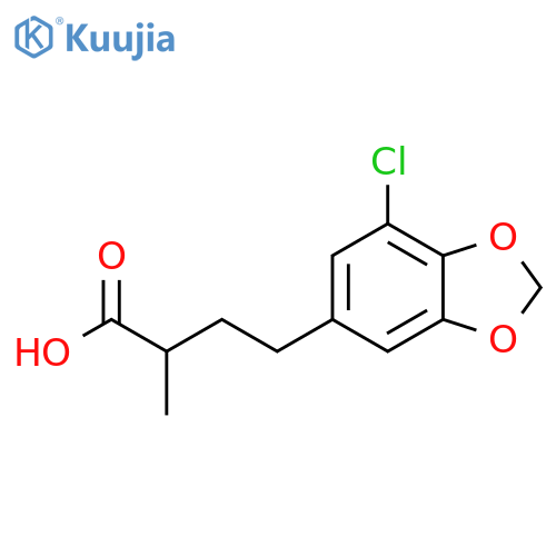 4-(7-chloro-1,3-dioxaindan-5-yl)-2-methylbutanoic acid structure