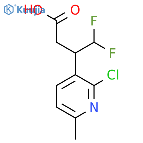3-(2-Chloro-6-methylpyridin-3-yl)-4,4-difluorobutanoic acid structure