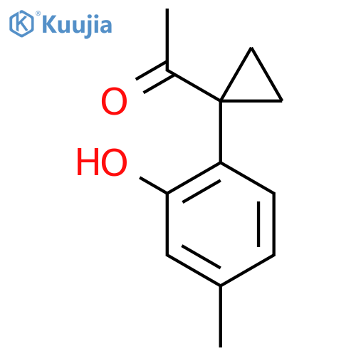 1-1-(2-hydroxy-4-methylphenyl)cyclopropylethan-1-one structure