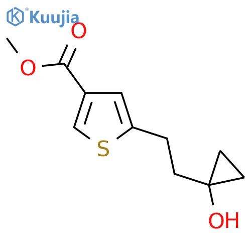 methyl 5-2-(1-hydroxycyclopropyl)ethylthiophene-3-carboxylate structure