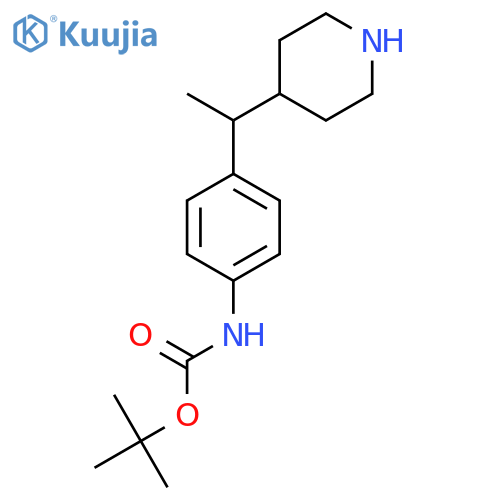 tert-butyl N-{4-1-(piperidin-4-yl)ethylphenyl}carbamate structure