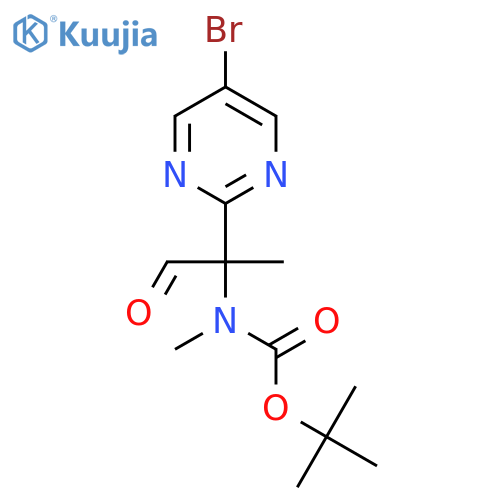 tert-butyl N-2-(5-bromopyrimidin-2-yl)-1-oxopropan-2-yl-N-methylcarbamate structure